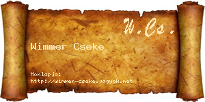 Wimmer Cseke névjegykártya